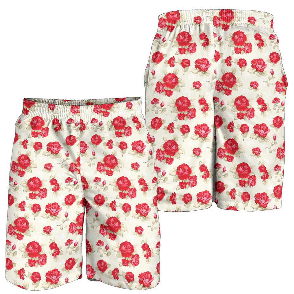 Rose Pattern Print Design 01 Men Shorts