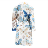Blue Butterfly Pattern Men'S Bathrobe