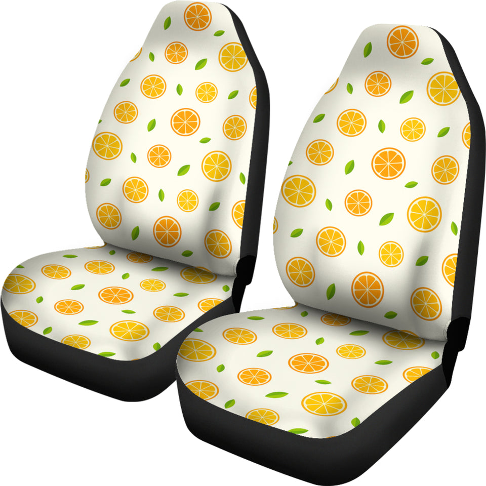 Oranges Leaves Pattern Universal Fit Car Seat Covers