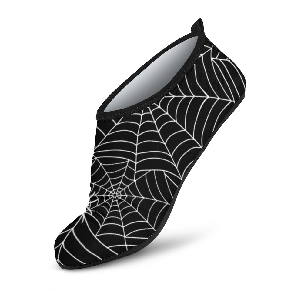 Spider Web Design Pattern Black Background White Cobweb Aqua Shoes