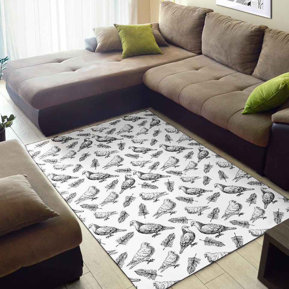Pigeon Pattern Print Design 05 Area Rug