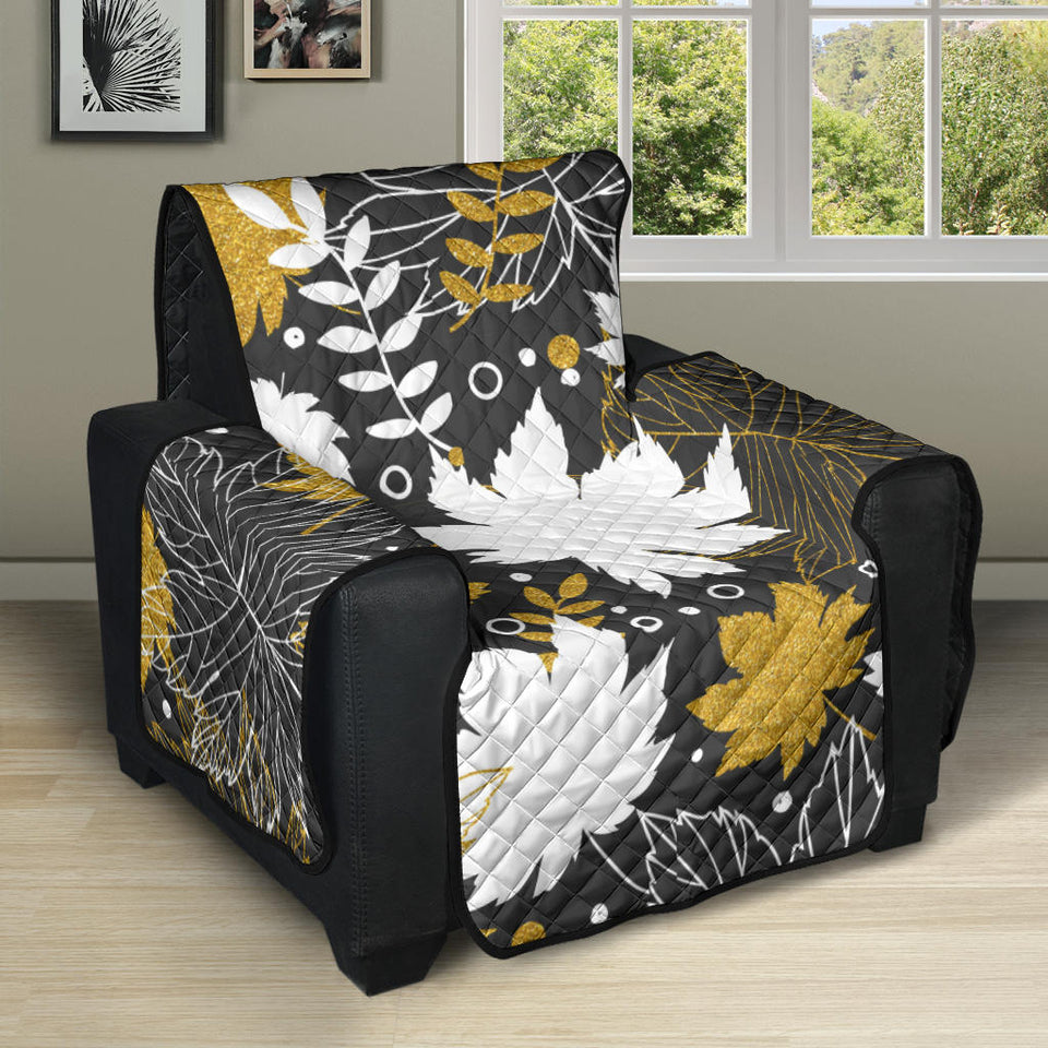 Beautiful gold autumn maple leaf pattern Recliner Cover Protector
