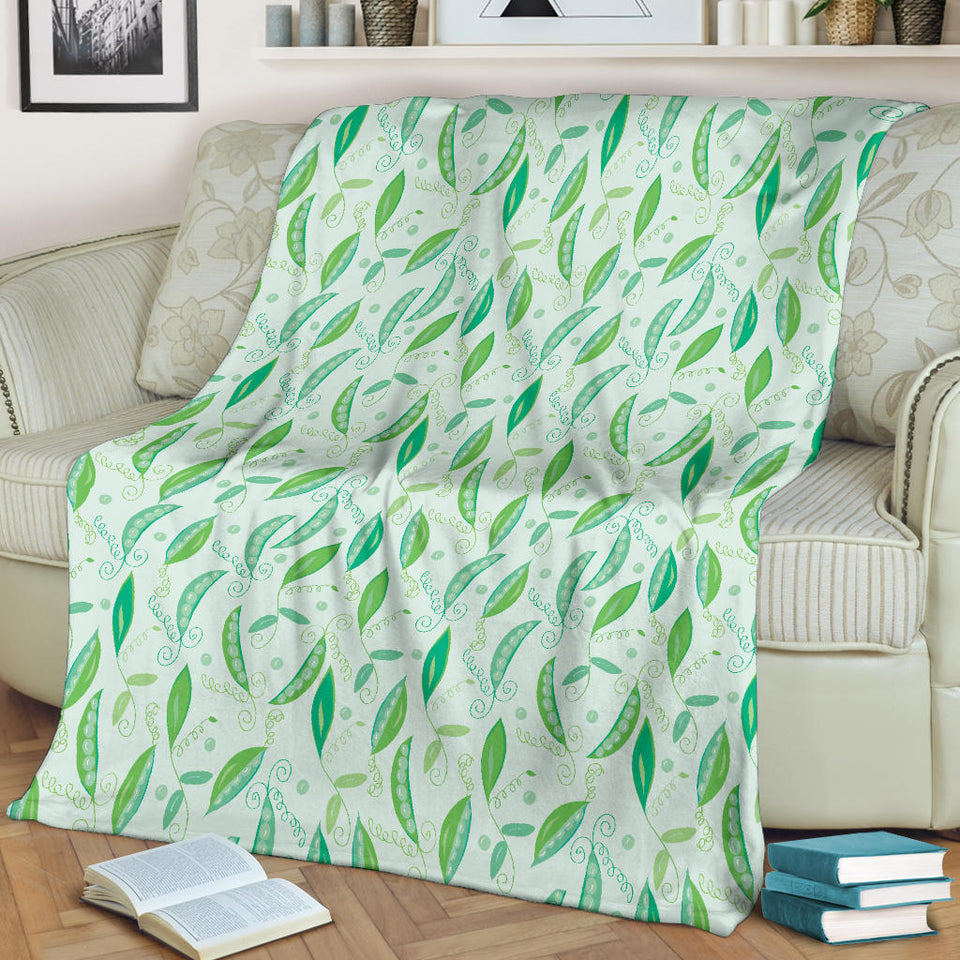 Green Peas Pattern Print Design 01 Premium Blanket