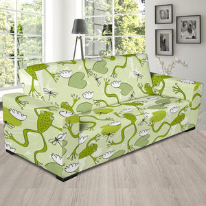 Cute Frog Dragonfly Pattern Sofa Slipcover