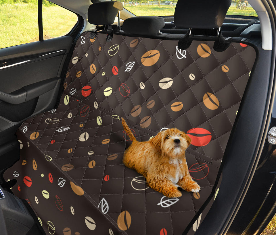 Coffee Bean Leave Pattern Dog Car Seat Covers