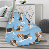 Beagle Dog Blue Background Pattern Bean Bag Cover