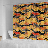 Kangaroo Australian Aboriginal Art Pattern Shower Curtain Fulfilled In US