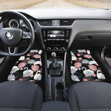 White Swan Blooming Flower Pattern Front And Back Car Mats