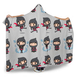 Cute Ninja Pattern Hooded Blanket