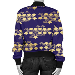 Beautiful Japanese Fan Pattern Women'S Bomber Jacket