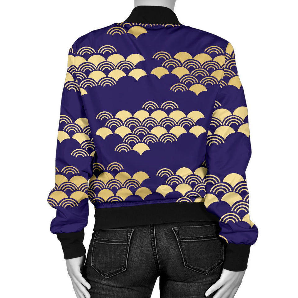 Beautiful Japanese Fan Pattern Women'S Bomber Jacket