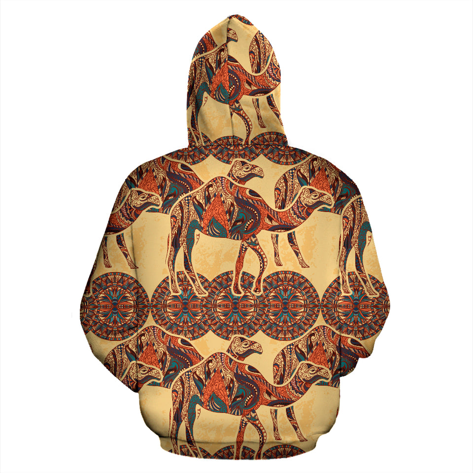 Camel Polynesian Tribal Design Pattern Zip Up Hoodie