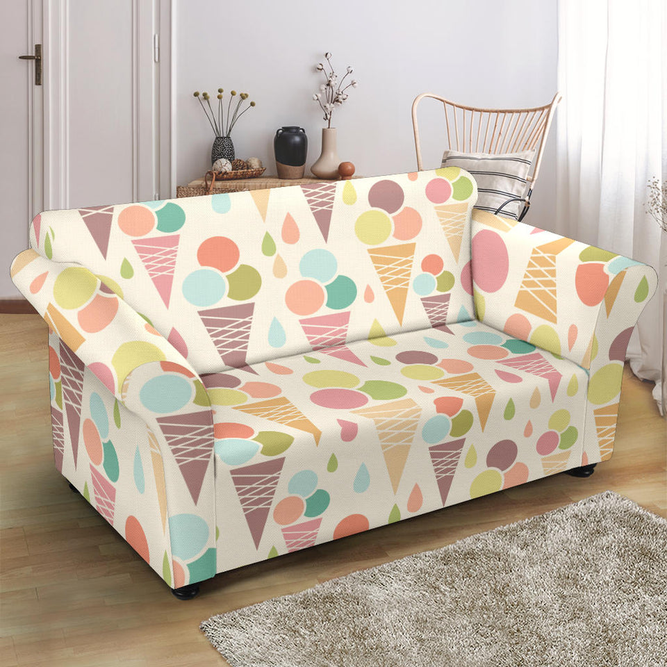 Ice Cream Cone Pattern Loveseat Couch Slipcover