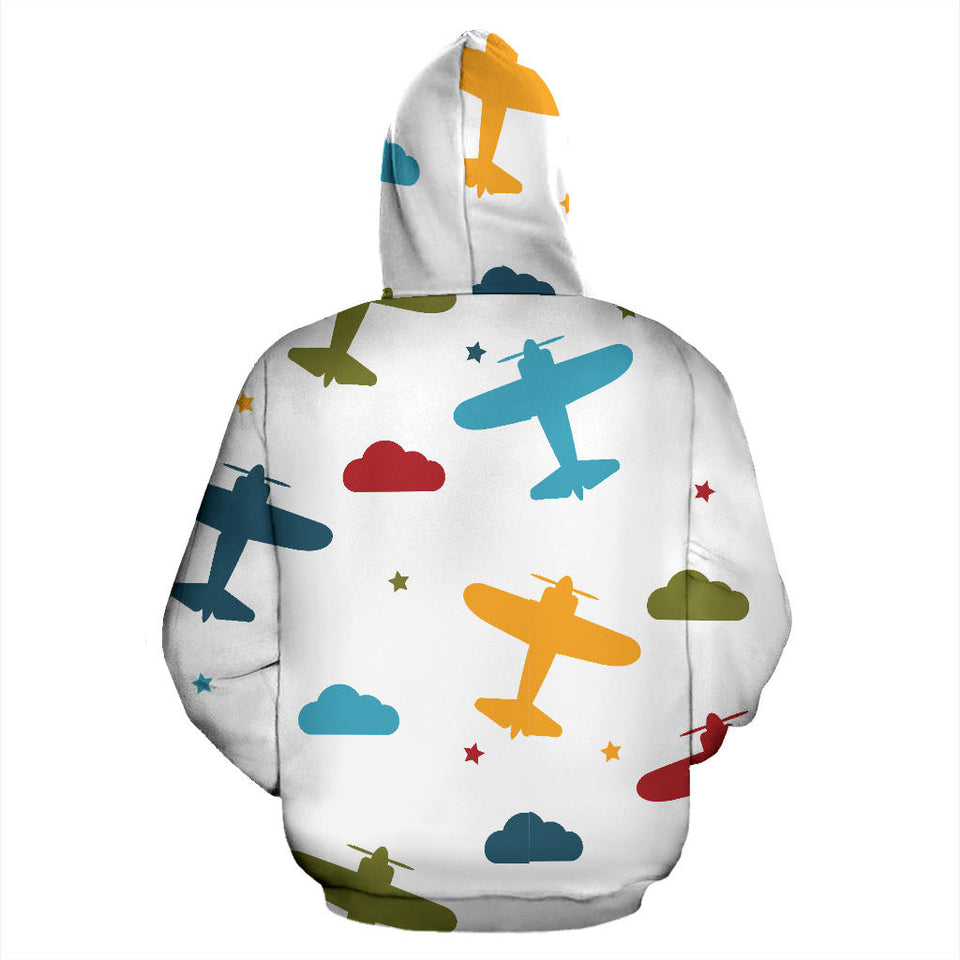 Airplane Star Cloud Colorful Men Women Pullover Hoodie