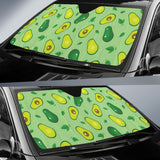 Avocado Pattern Green Background Car Sun Shade