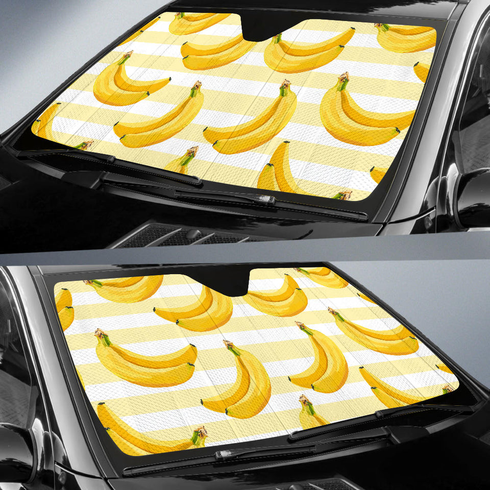 Banana Pattern Blackground Car Sun Shade