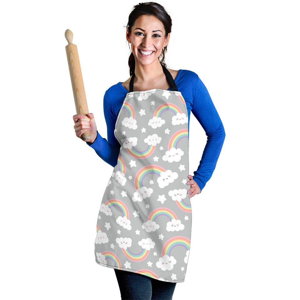 Cute Rainbow Clound Star Pattern Adjustable Apron