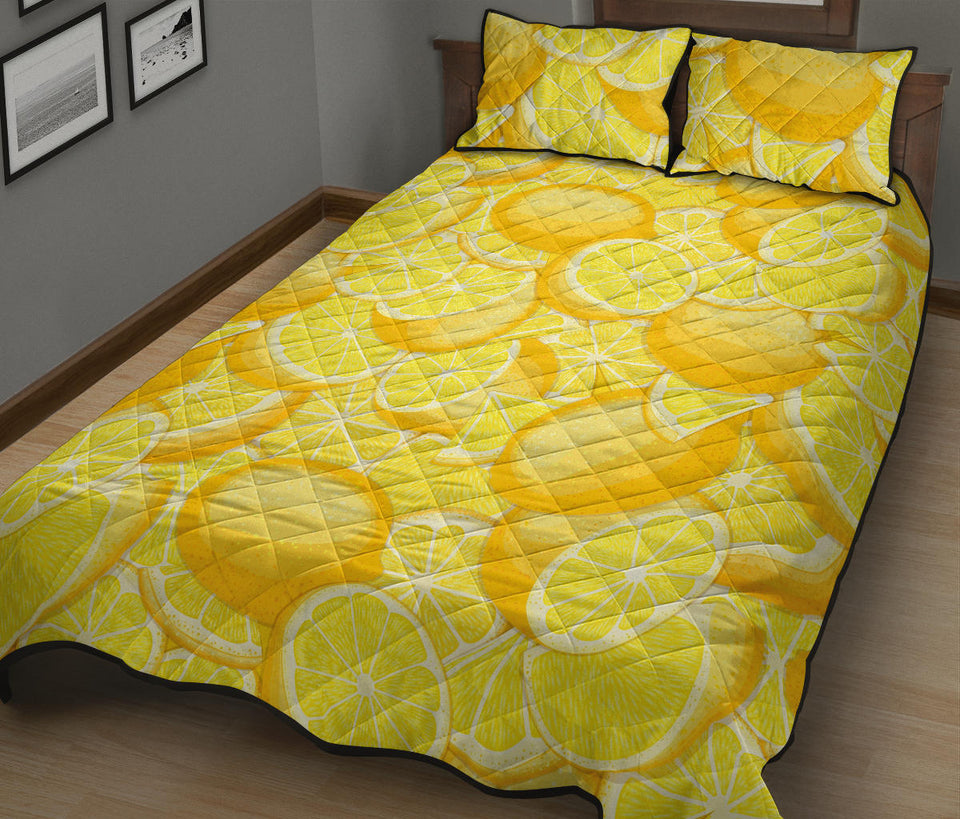 lemon pattern Quilt Bed Set