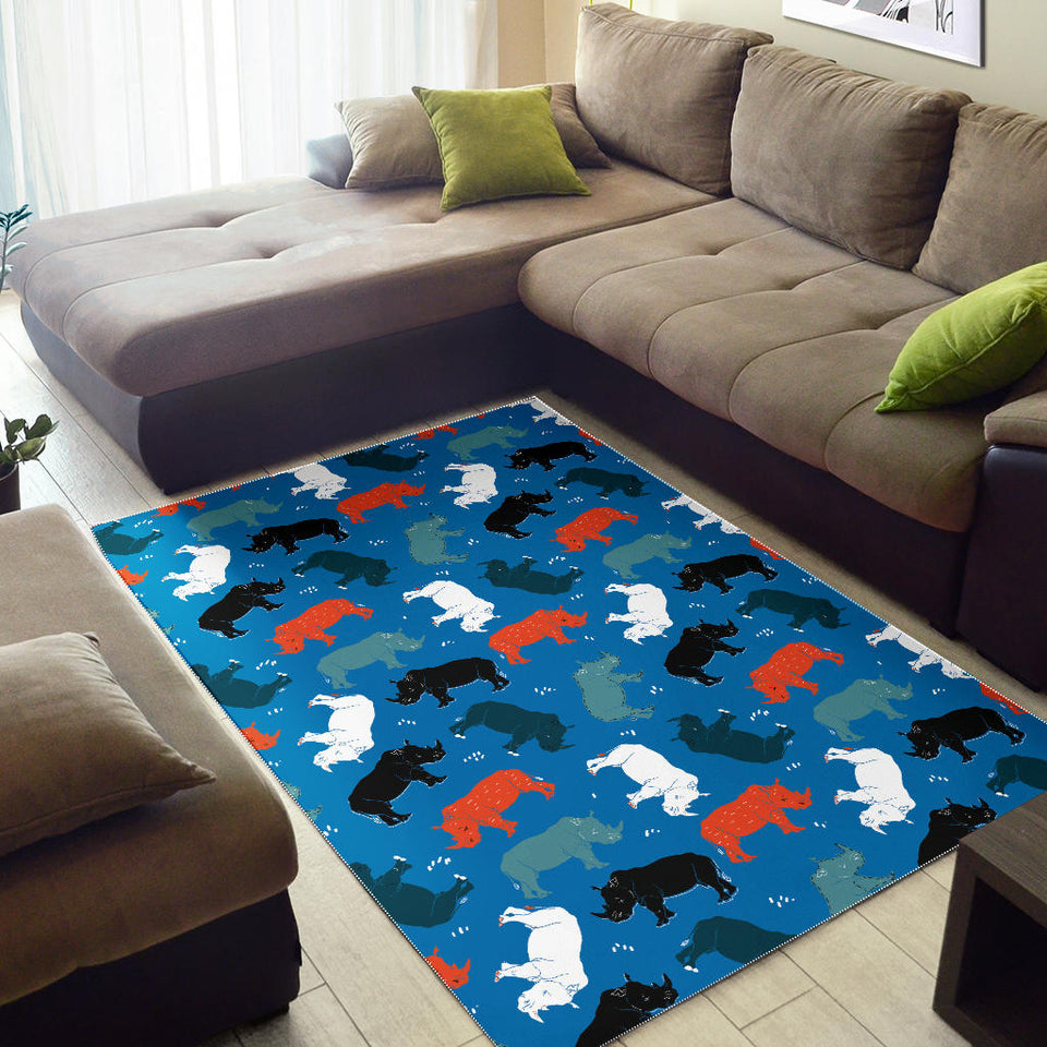 Colorful Rhino Pattern Area Rug