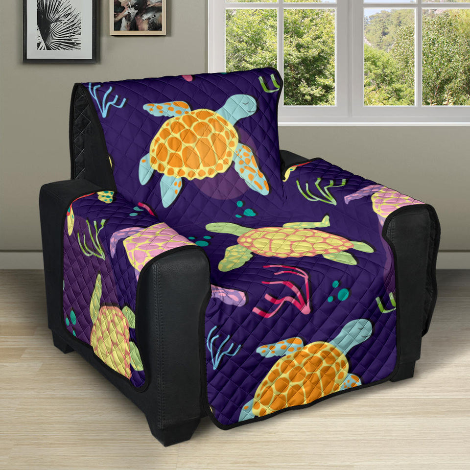 Colorful sea turtle pattern Recliner Cover Protector
