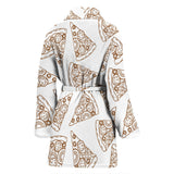 Hand Drawn Pizza Pattern Women'S Bathrobe