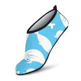 Cute White Sea Lion Seals Pattern Aqua Shoes