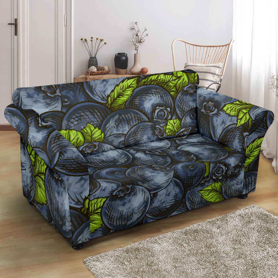 Blueberry Pattern Loveseat Couch Slipcover