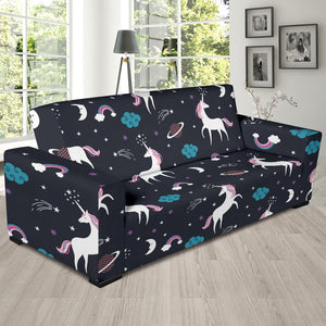Unicorn Rainbows Moon Clound Star Pattern Sofa Slipcover
