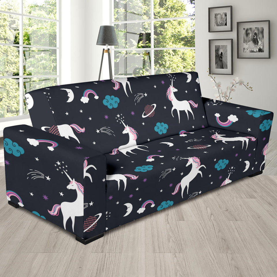Unicorn Rainbows Moon Clound Star Pattern Sofa Slipcover