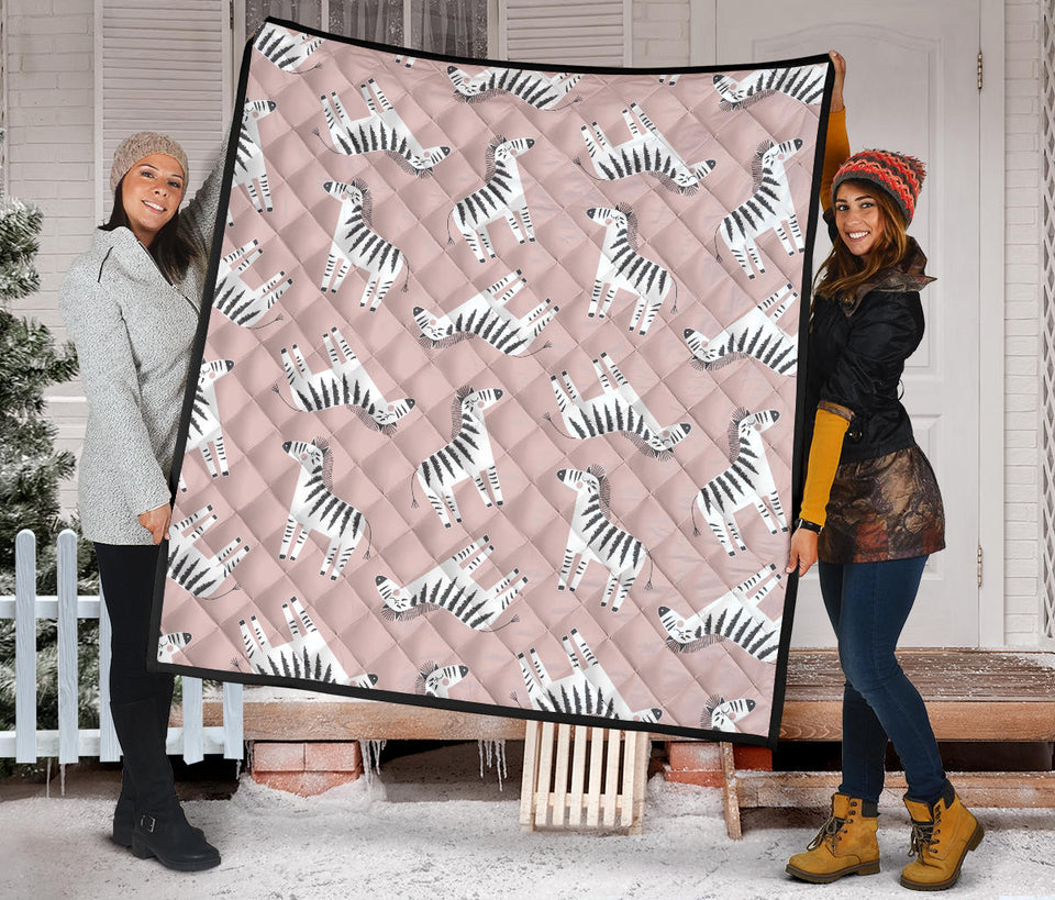 Cute Zebra Pattern Premium Quilt