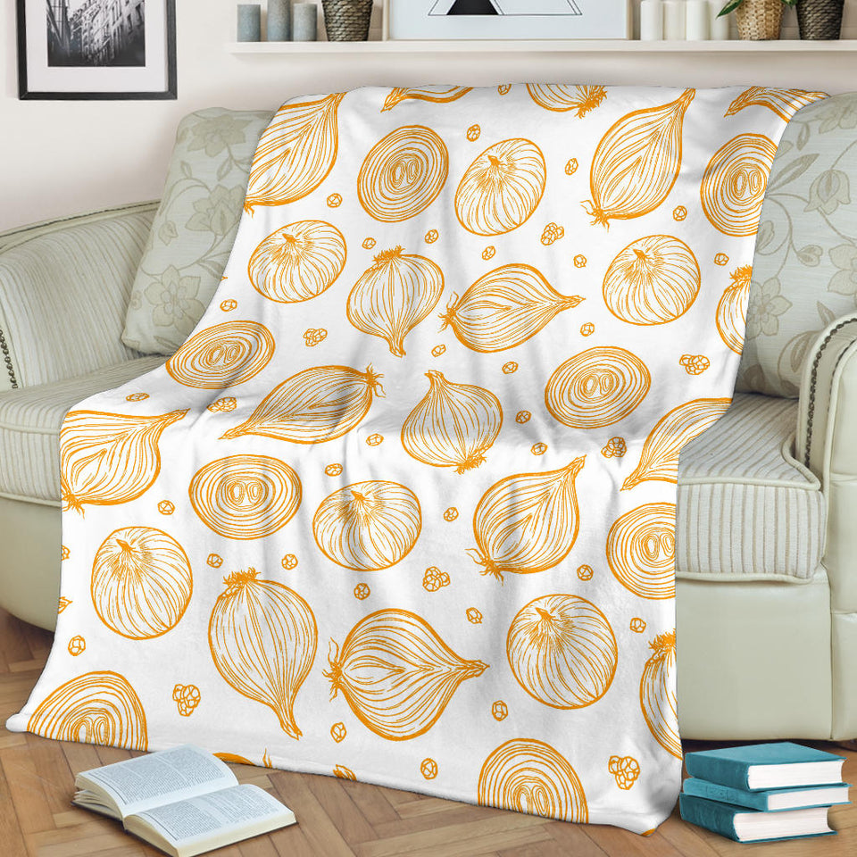 Hand Drawn Onion Pattern Premium Blanket