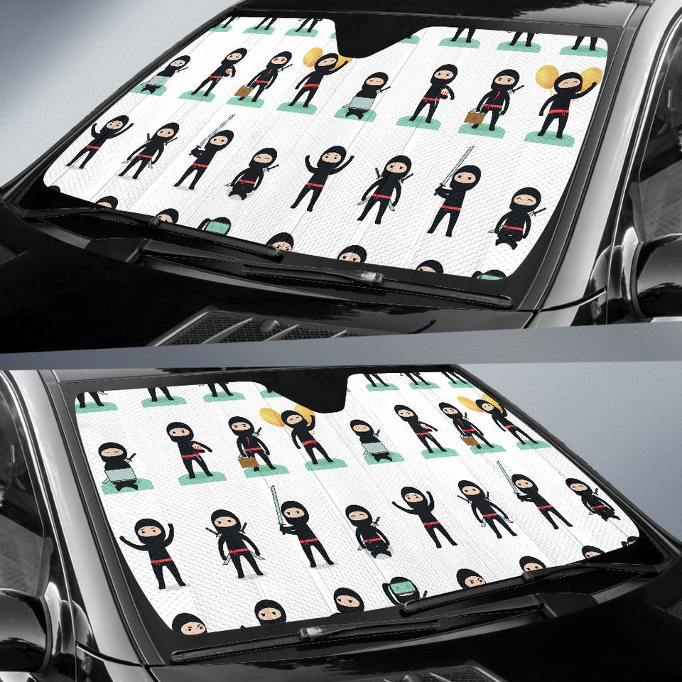 Cute Ninja Katana Sword Pattern Car Sun Shade