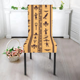 Egypt Hieroglyphics Pattern Print Design 02 Dining Chair Slipcover