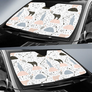 Polar Bears Star Poka Dot Pattern Car Sun Shade