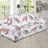 Watercolor Sea Turtle Jellyfish Pattern Sofa Slipcover