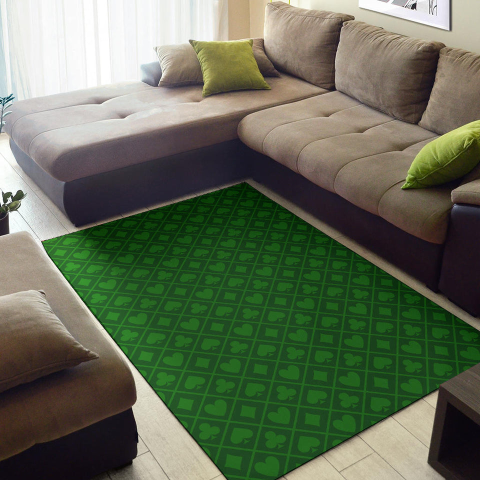 Casino Cards Suits Pattern Print Design 04 Area Rug
