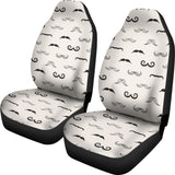 Mustache Beard Pattern Print Design 05 Universal Fit Car Seat Covers