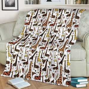 Giraffe Pattern Print Design 05 Premium Blanket