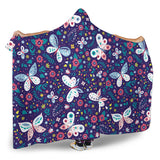 Colorful Butterfly Flower Pattern.Eps Hooded Blanket