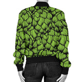 Green Hop Pattern Women'S Bomber Jacket