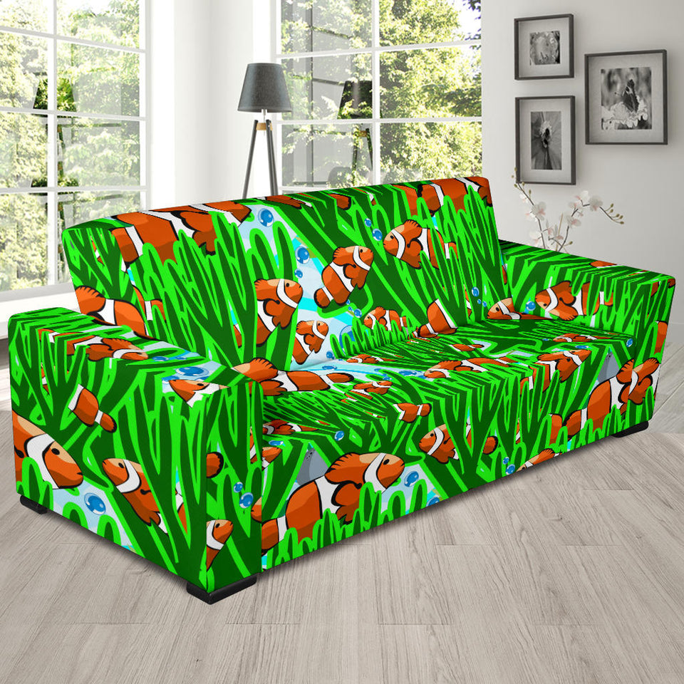 Clown Fish Pattern Print Design 01 Sofa Slipcover