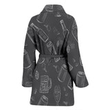 Beer Hand Drawn Pattern Women'S Bathrobe
