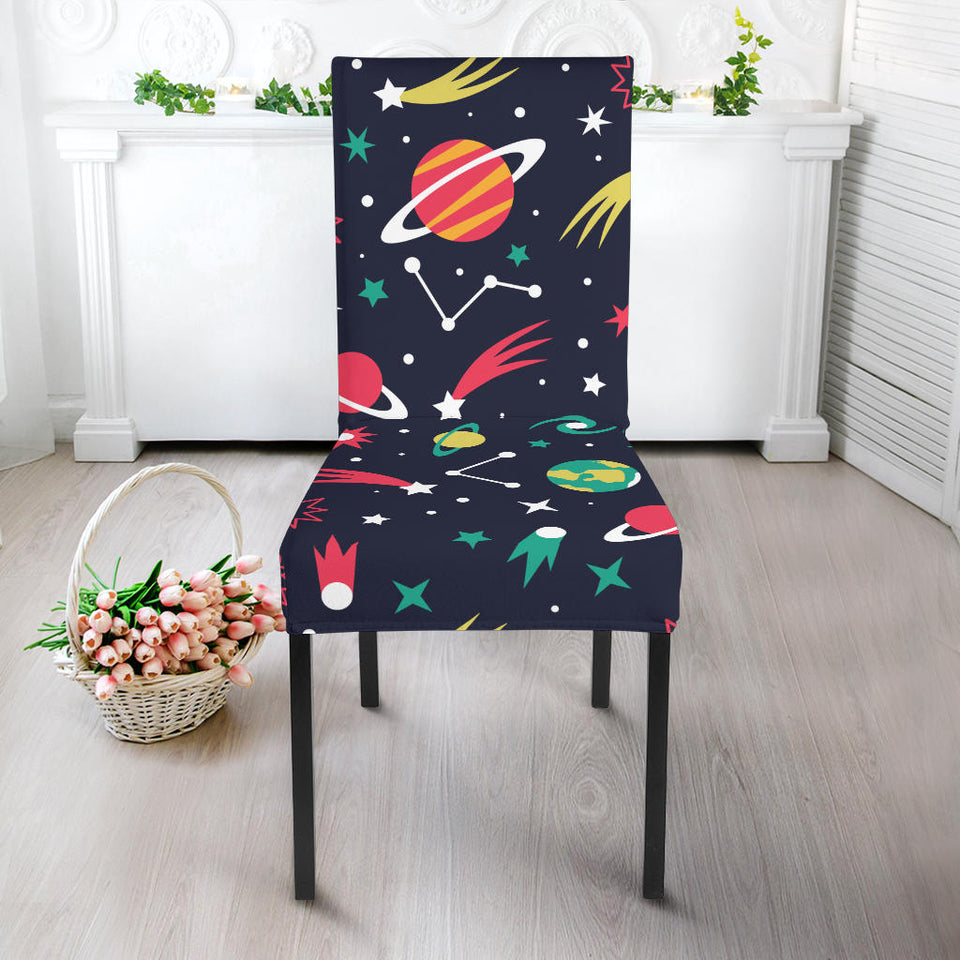 Colorful Space Pattern Planet Star Dining Chair Slipcover