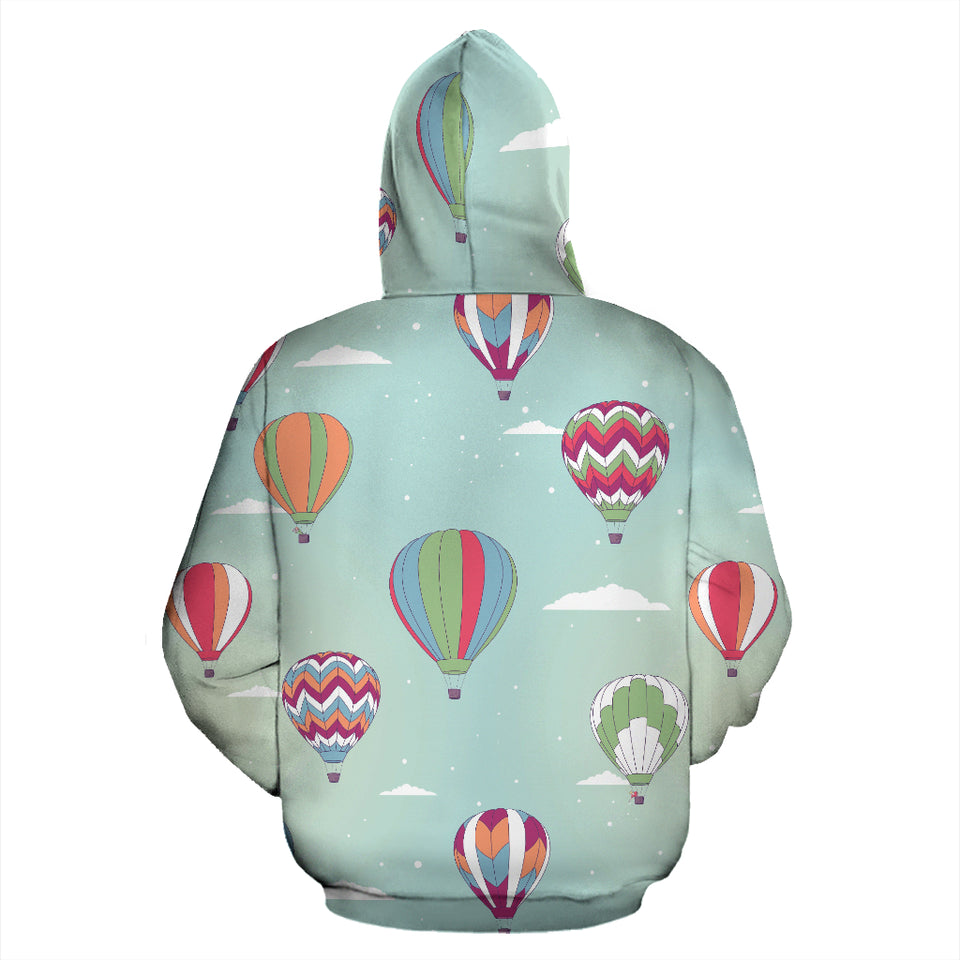 Hot Air Balloon Design Pattern Zip Up Hoodie