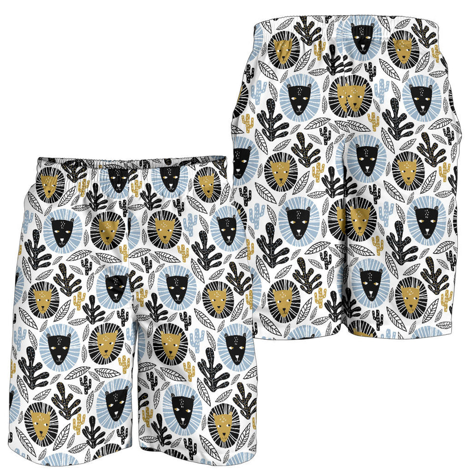 Lion Pattern Print Design 05 Men Shorts