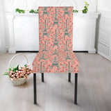 Eiffel Tower Flower Background Pattern Print Design 03 Dining Chair Slipcover