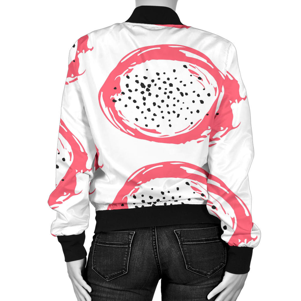 Hand Drawn Dragon Fruit Women'S Bomber Jacket