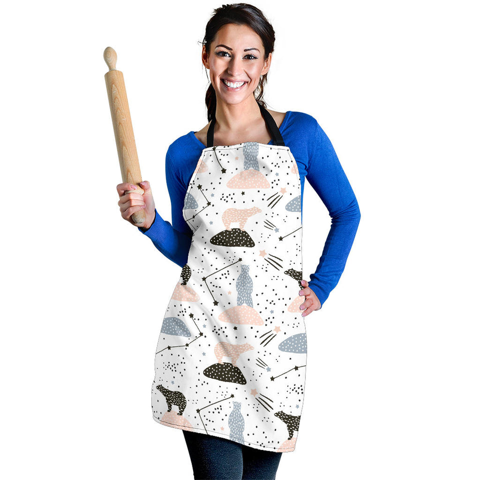 Polar Bears Star Poka Dot Pattern Adjustable Apron