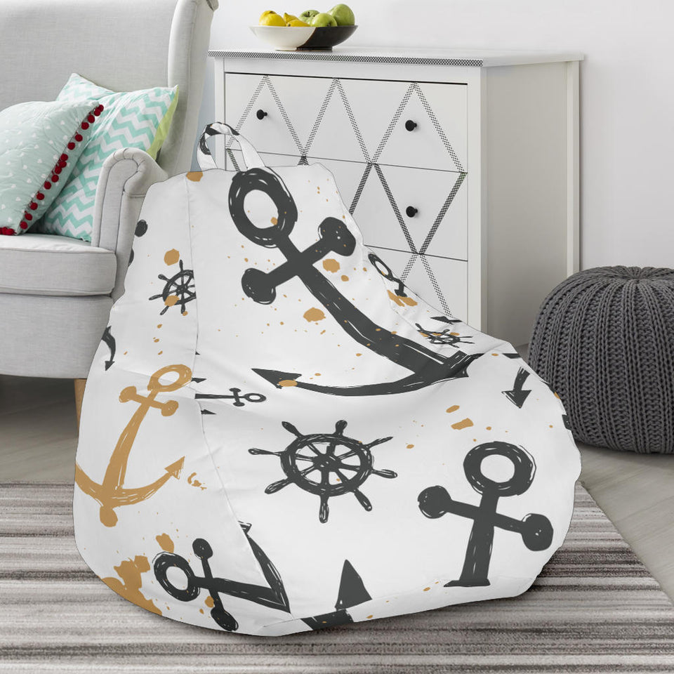 Anchors Rudders Pattern Bean Bag Cover