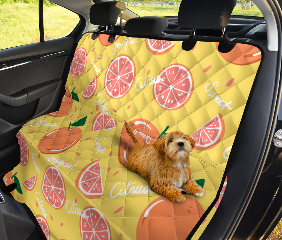 Grapefruit Yellow Background Dog Car Seat Covers